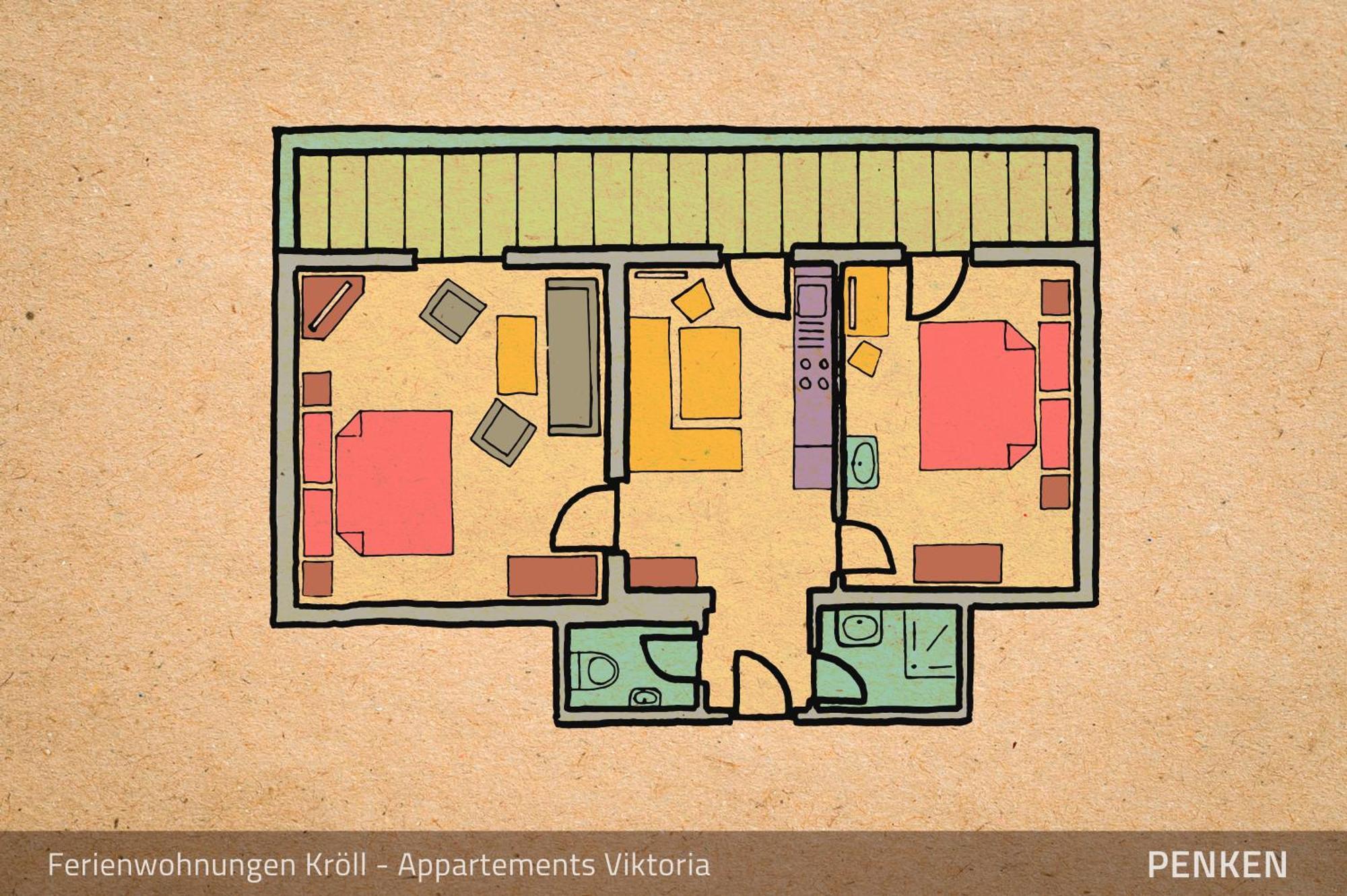 Ferienwohnungen Kroll - Appartements Viktoria Und Landhaus Maria Mayrhofen Ruang foto